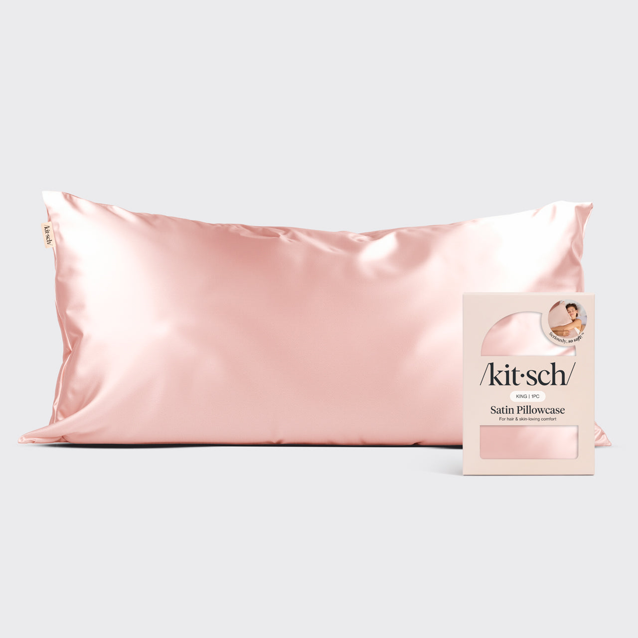 Satin Pillowcase in Blush 2 Pack - King