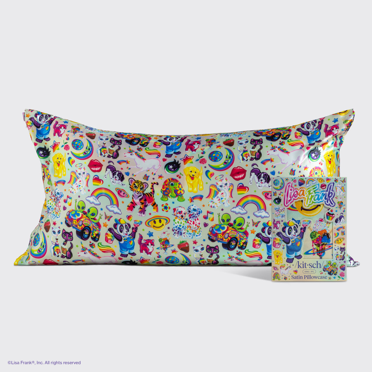 Lisa Frank x Kitsch Satin Pillowcase in The Fantastic World of Lisa Frank 4 Pack - King
