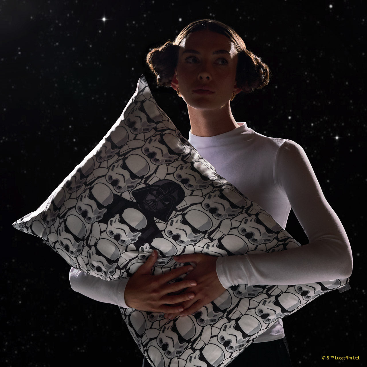 Star Wars™ & Kitsch Satin Pillowcase in Darth Vader & Stormtroopers