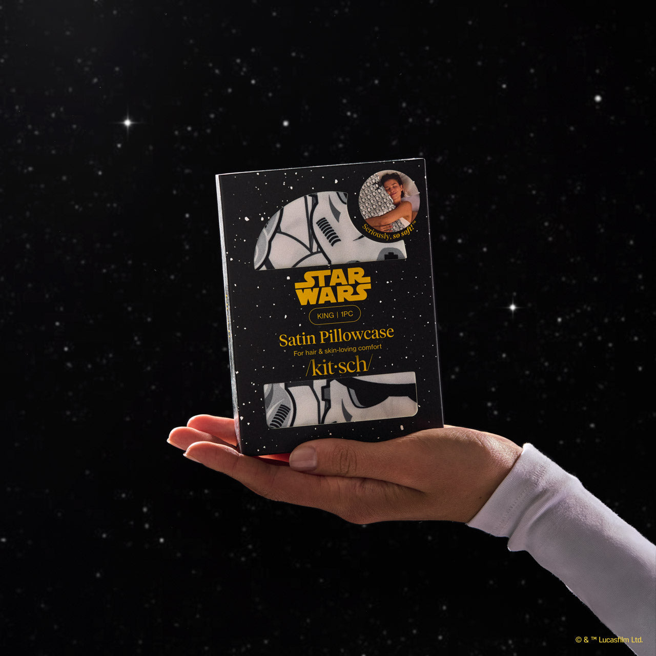 Star Wars™ & Kitsch Satin Pillowcase in Darth Vader & Stormtroopers - King