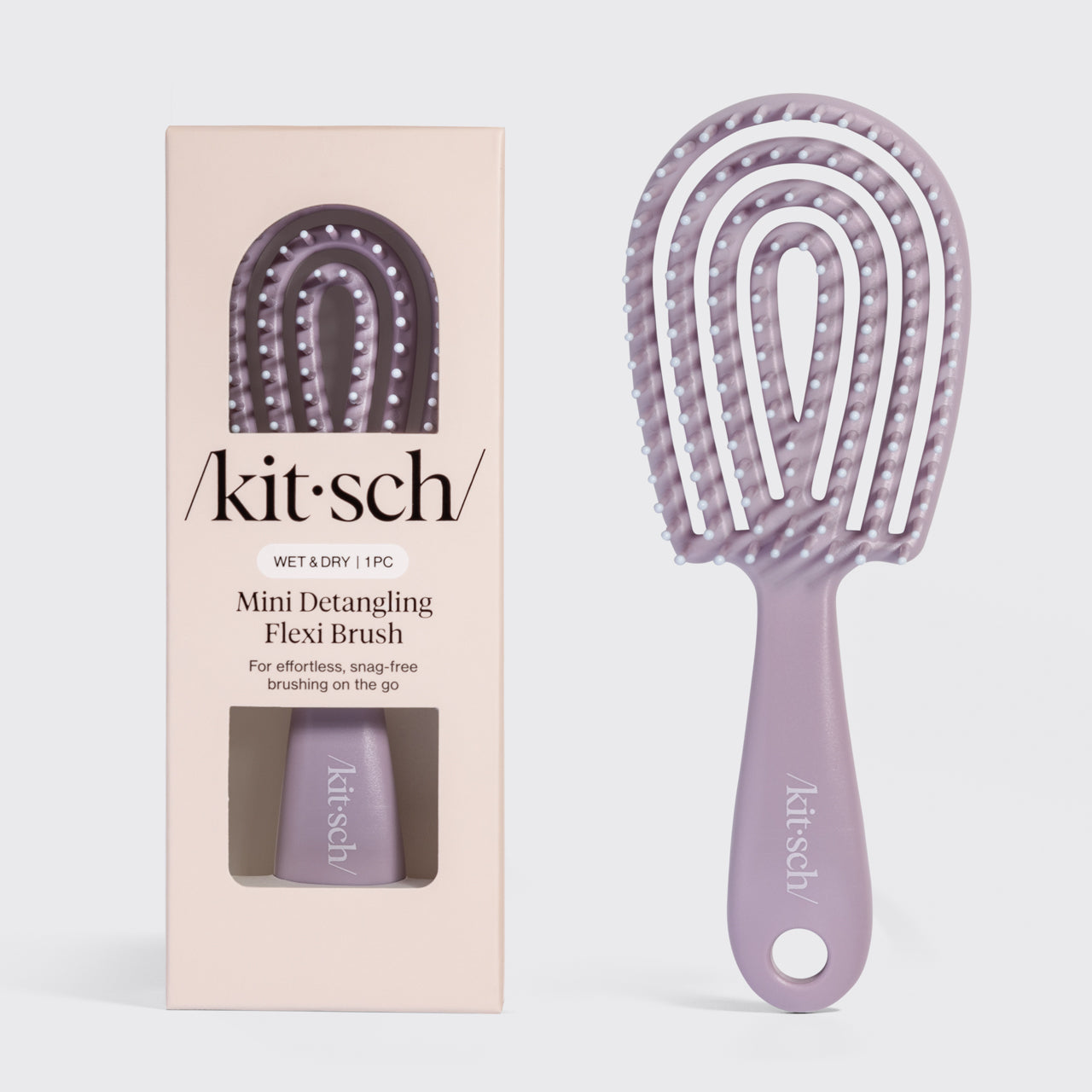 Black Detangling Flexi Brush - Mini - Soft Violet Detangling Flexi Brush - Mini