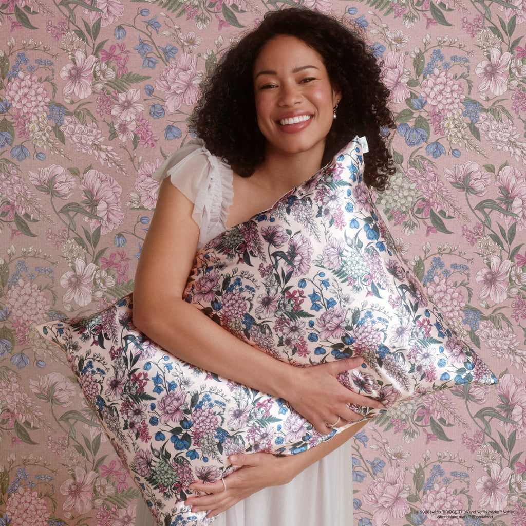 Bridgerton x Kitsch Satin Pillowcase in Wisteria 4 Pack