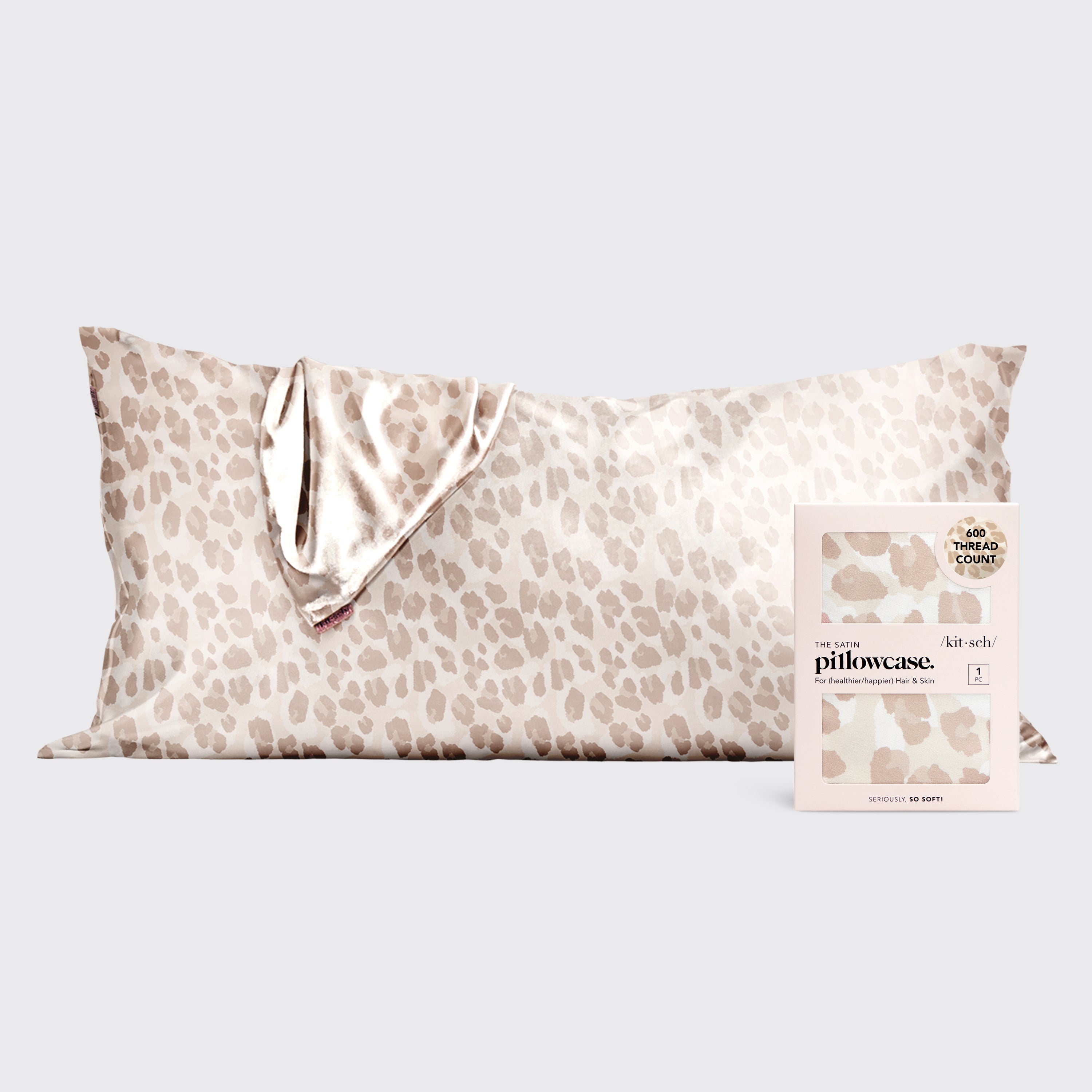Satin Pillowcase in Leopard 2 Pack - King