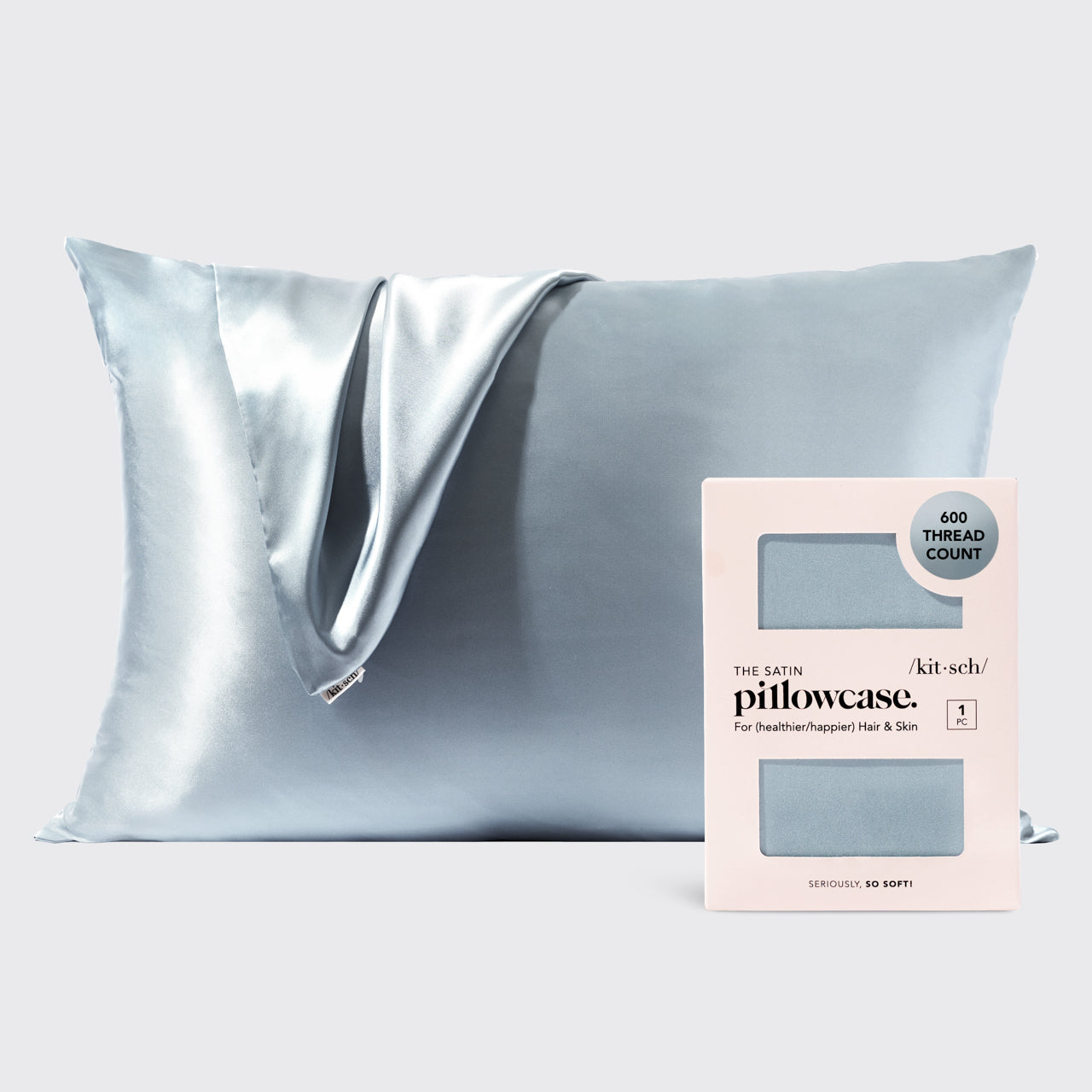 Satin Pillowcase in Haze Blue 2 Pack
