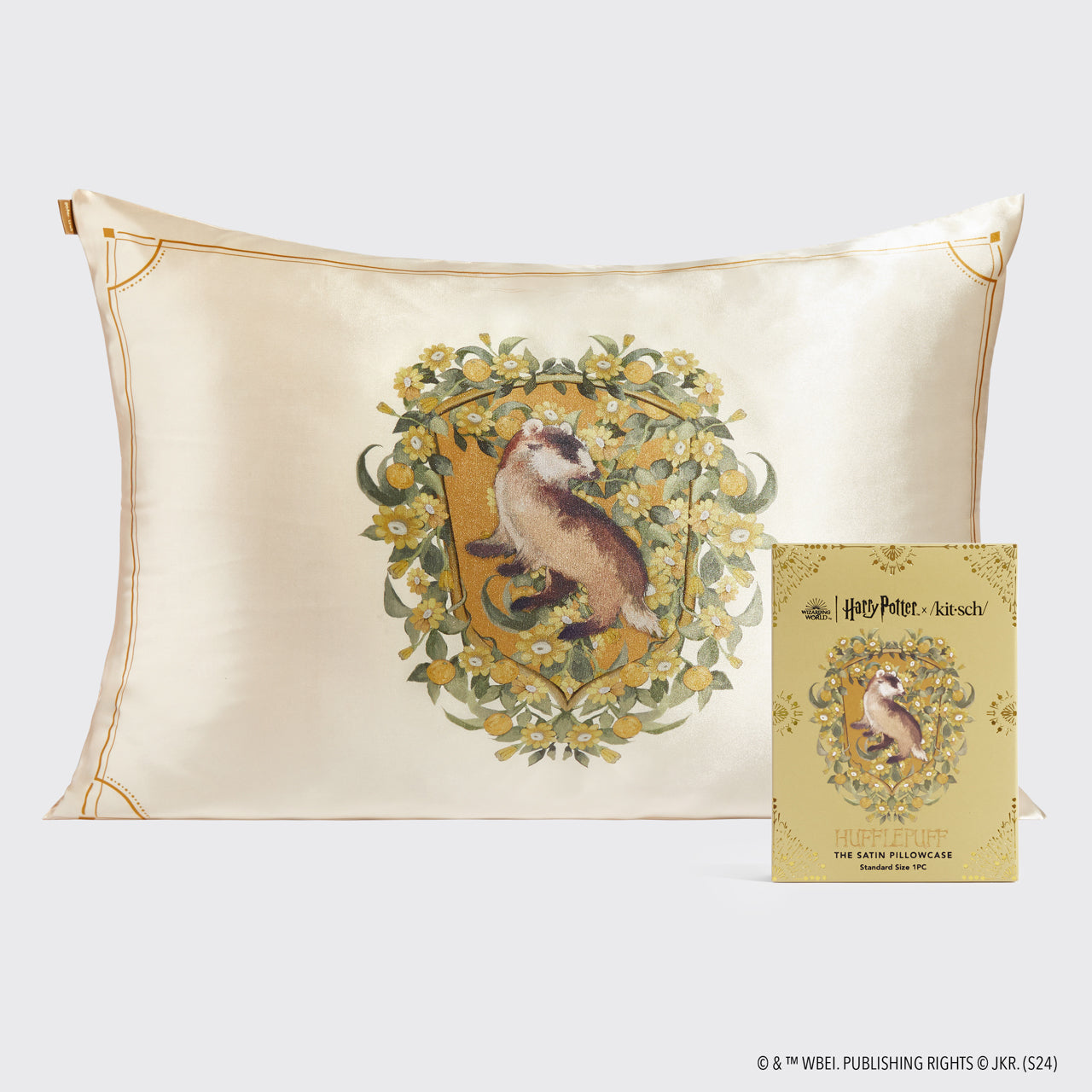 Kitsch x Harry Potter Satin Pillowcase in Hufflepuff 4 Pack