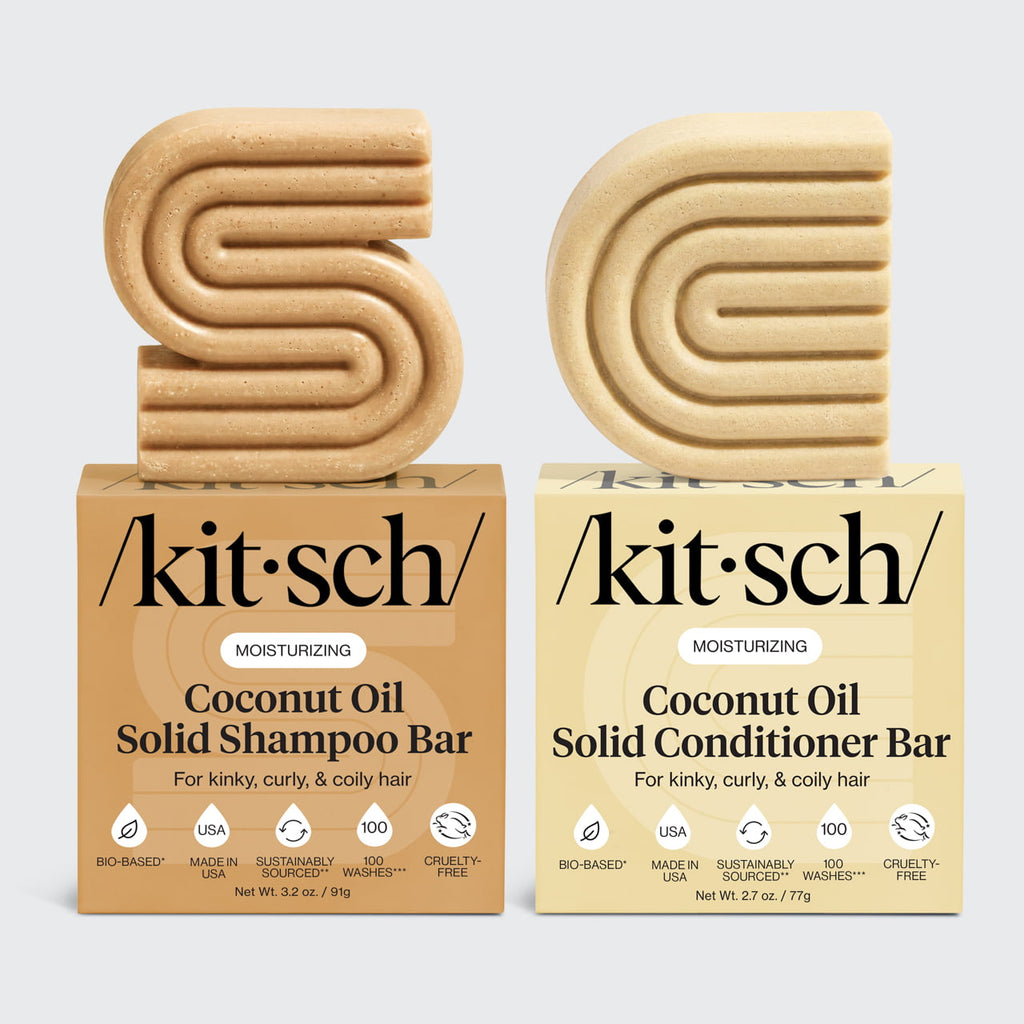 Coconut Oil Shampoo & Conditioner Bar Combo for Dry Damaged Hair