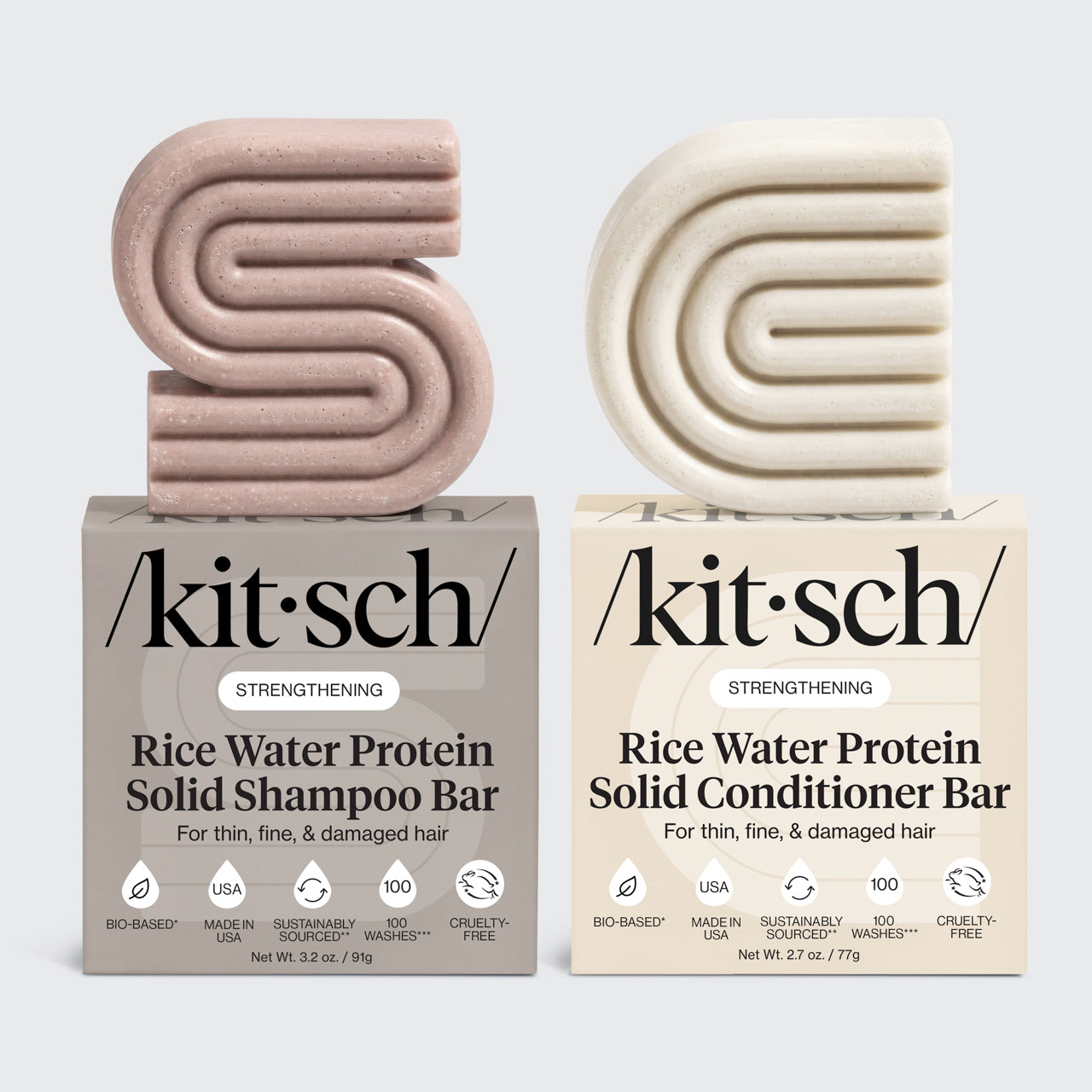 Rice Water Shampoo & Conditioner Combo + Bar Saver Bags Bundle