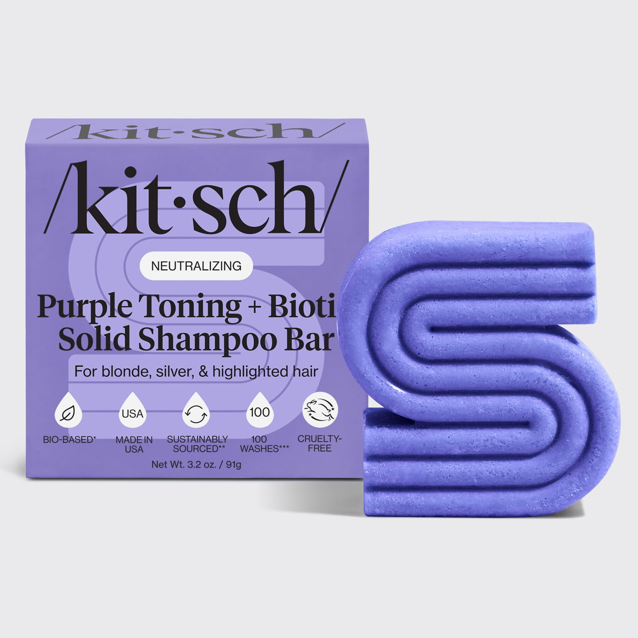 Purple Toning Shampoo Bar for Color Treated & Grey Hair